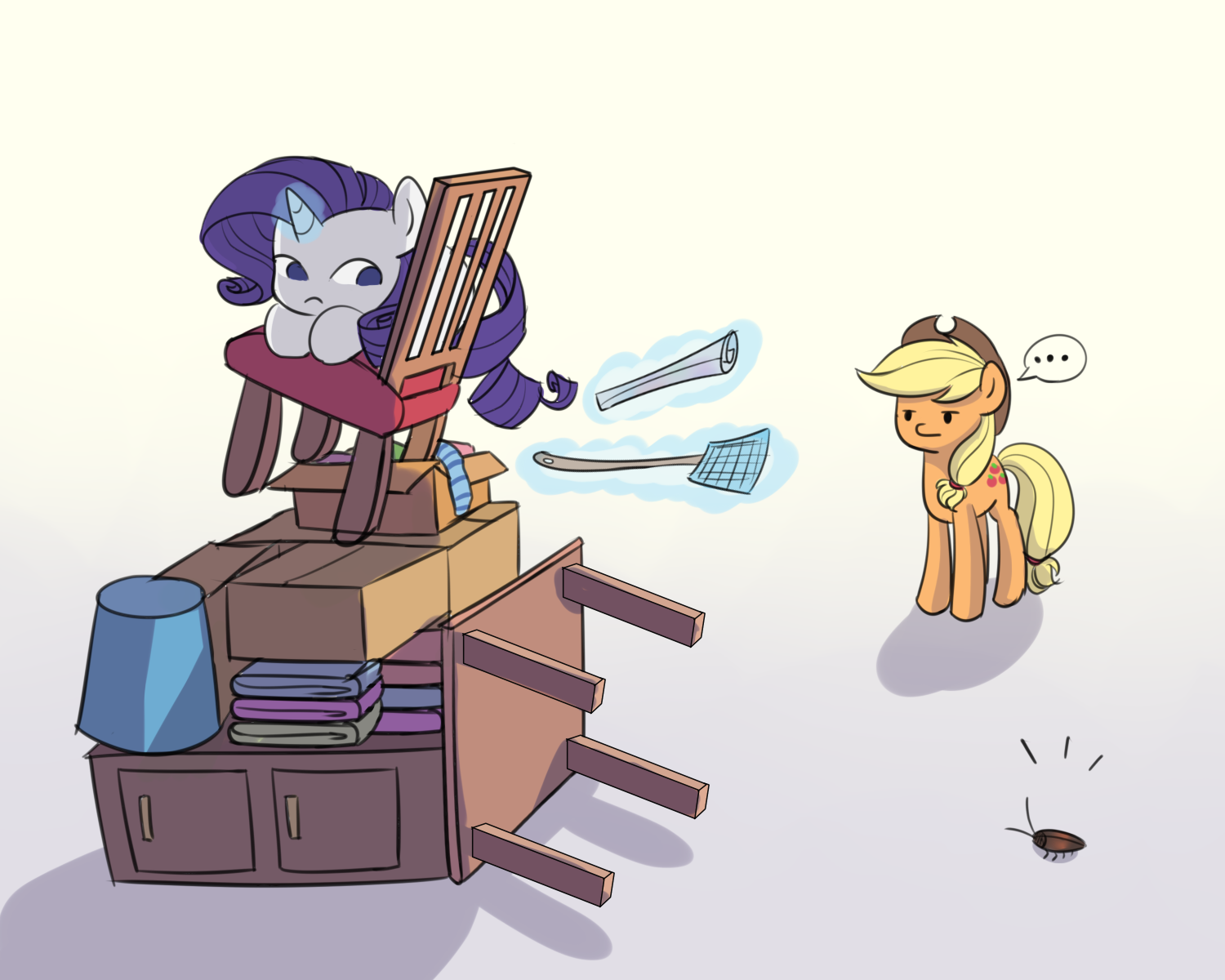 Dangerous situation - My little pony, Rarity, Applejack, Looknamtcn