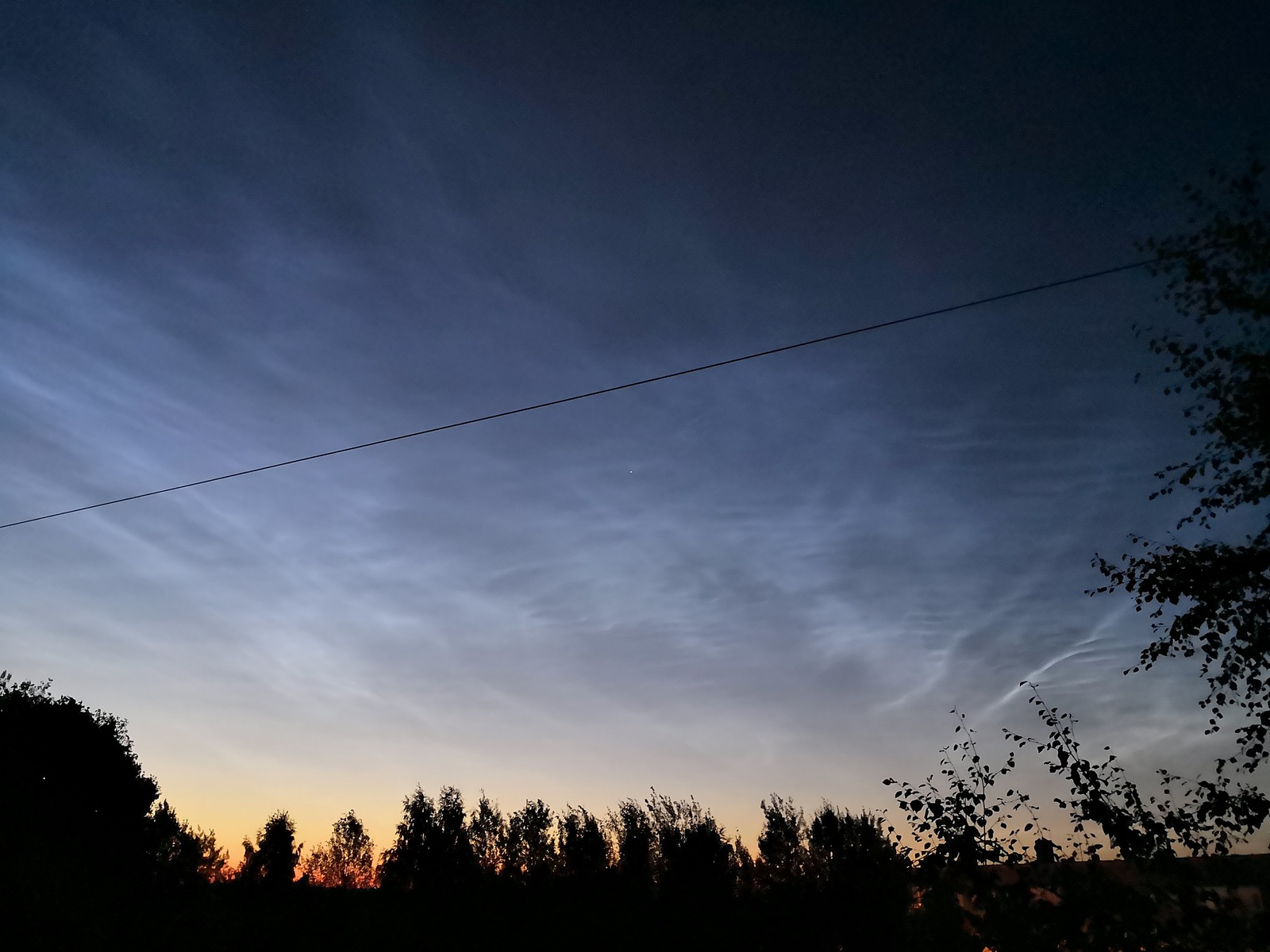 Noctilucent clouds - My, Sky, Stars, Astronomy, Mobile photography, Koryazhma, Nature, Atmosphere, Longpost, Stars