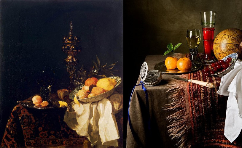 Still lifes by Willem Kalf (1619-1693) and photographs inspired by them - Still life, Painting, Photo art, Longpost, The photo
