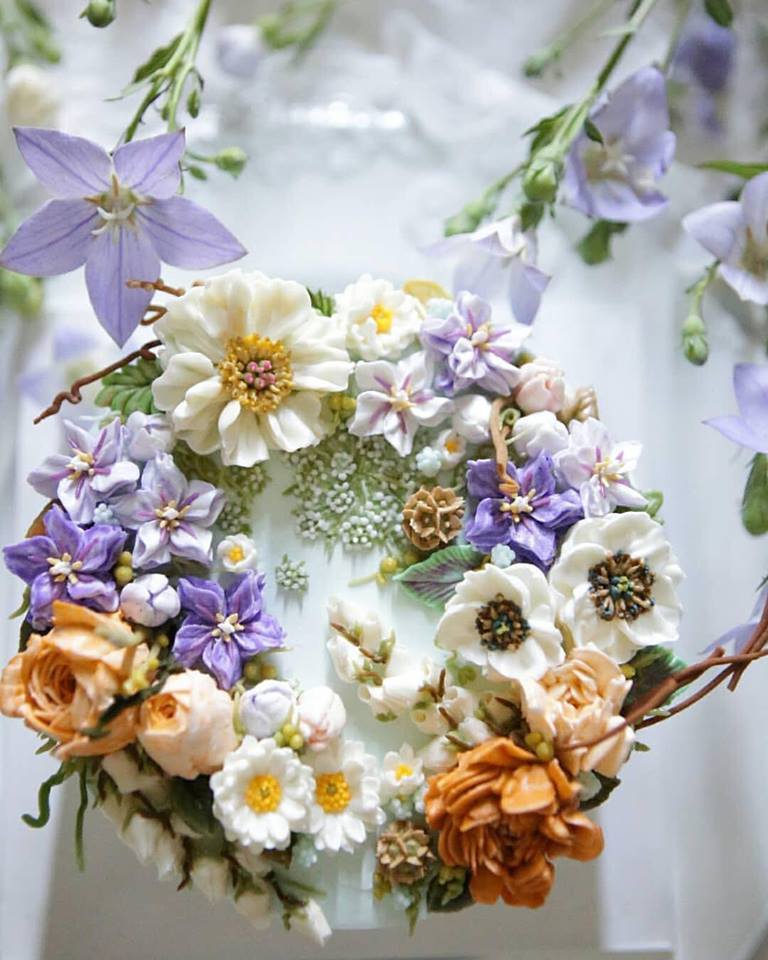 Cakes as a work of art - Cake, Cream, , Dessert, Sweets, Bakery products, Flowers, Confectionery, Longpost