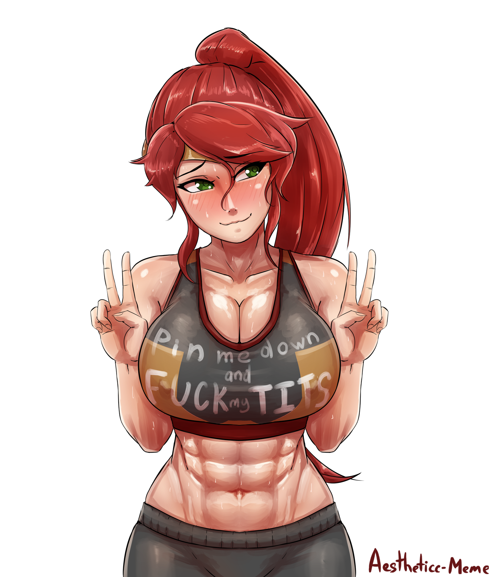 Pyrrha Nikos - NSFW, Aestheticc-Meme, Арт, Крепкая девушка, RWBY, Pyrrha nikos, Спортивные девушки, Фитоняшка, Длиннопост