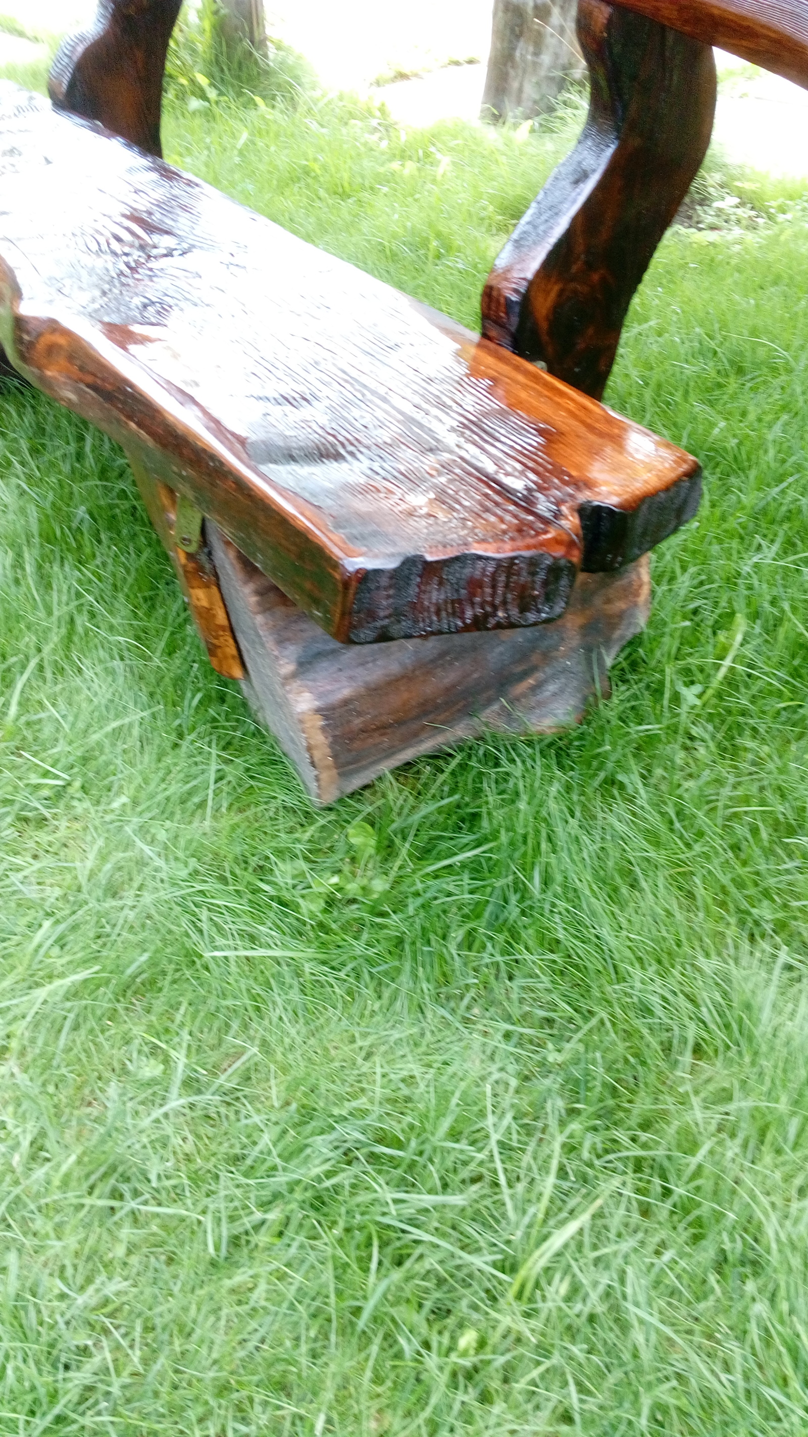 Bench for a smoke break. - My, Woodworking, Hobby, Brushing, Garden furniture, Benches, With your own hands, Longpost