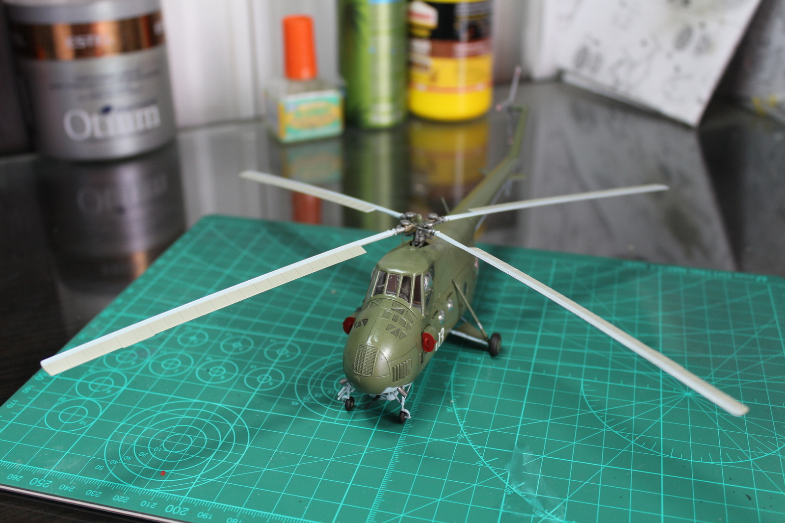 Domestic (Soviet) helicopter Mi-4 - My, Helicopter, Mi-4, Aviation, Army, Prefabricated model, Stand modeling, Weapon, Longpost