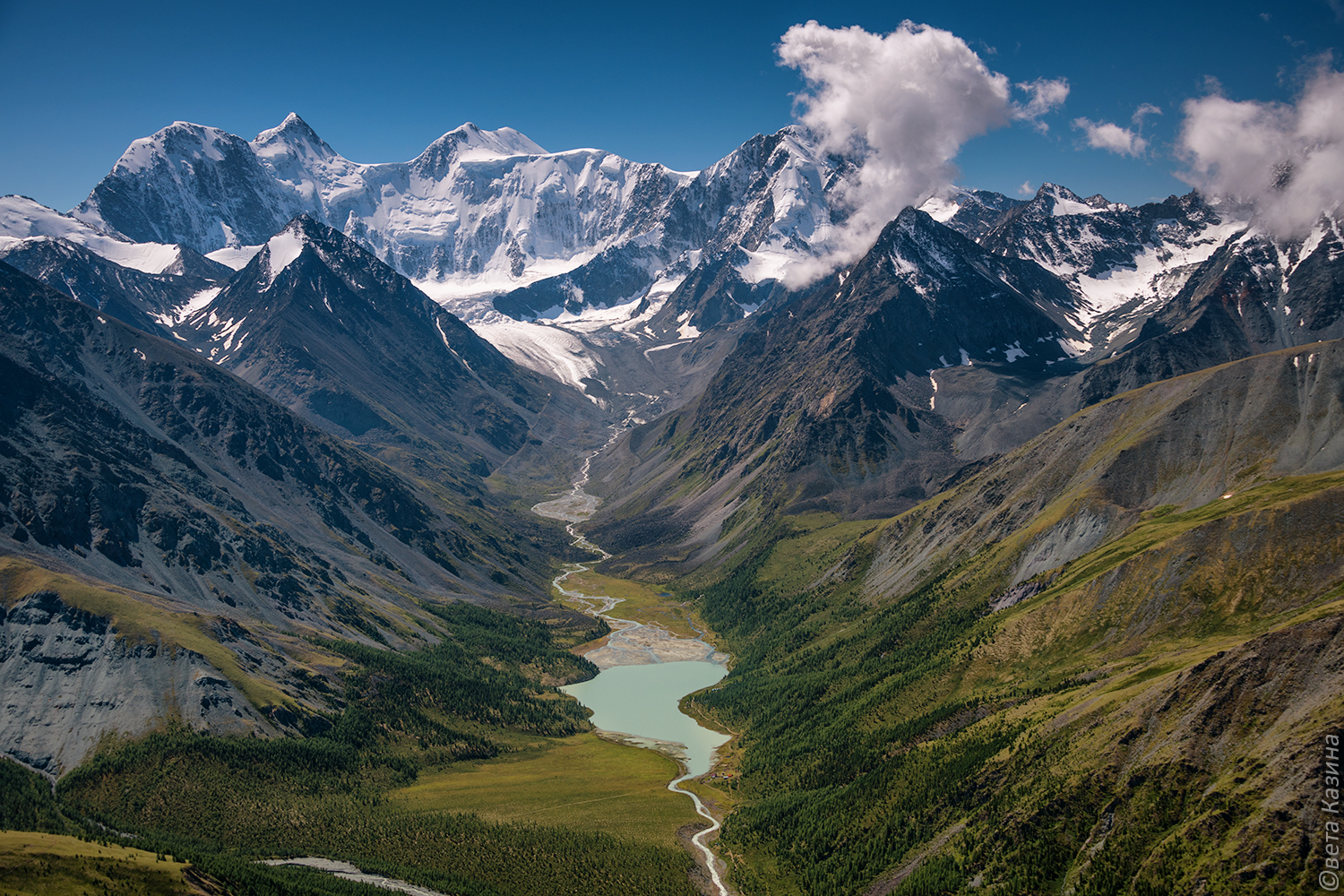 Belukha Massif and Lake Ak-Kem - The photo, Mountain Altai, beauty of nature, Russia, Altai Republic