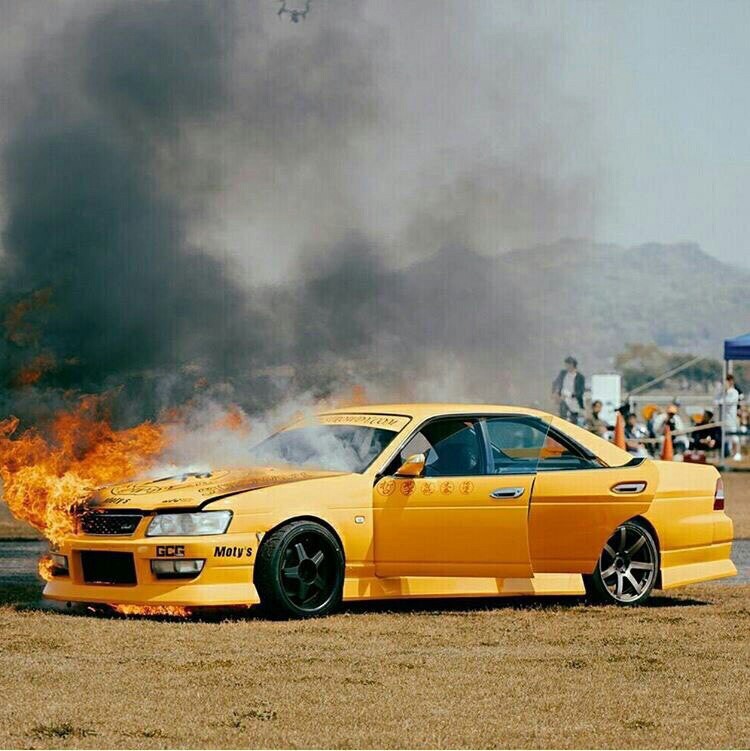 men cry too - Car, Fire, The photo