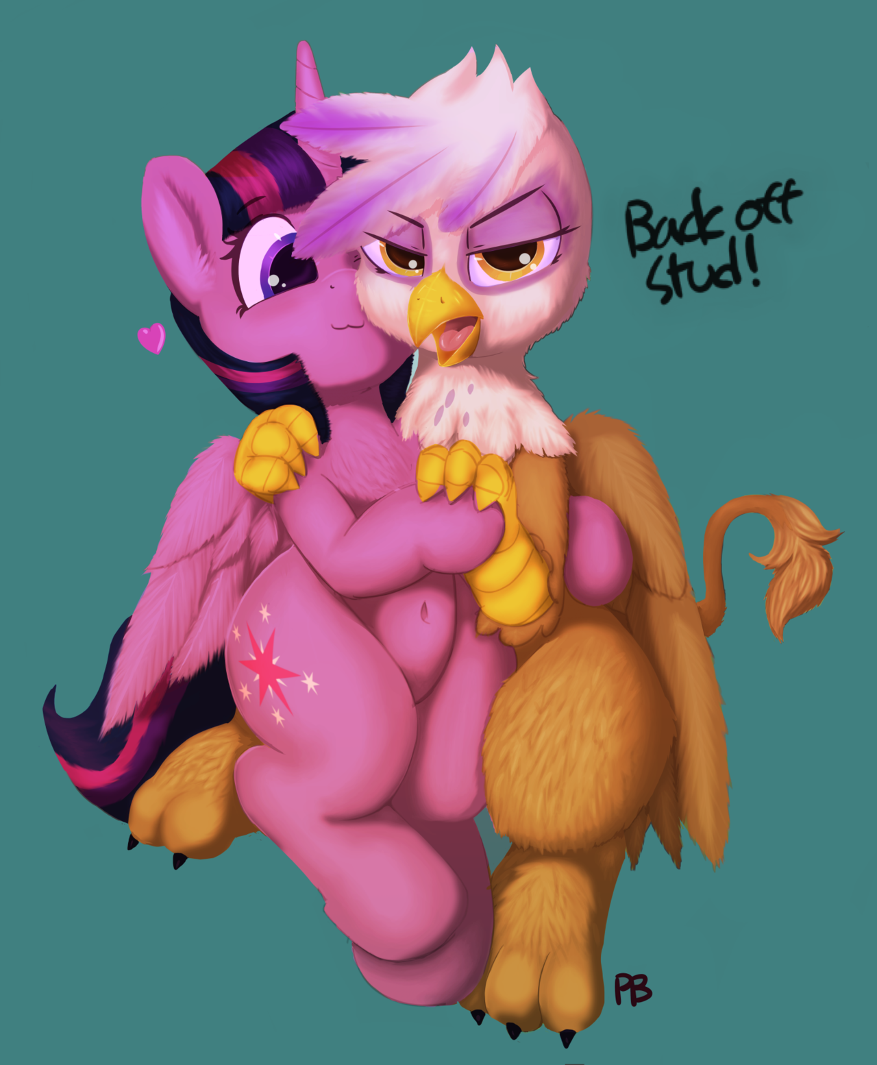 Back Off Stud! - Twilight sparkle, Gilda, PonyArt, Шиппинг, My Little Pony