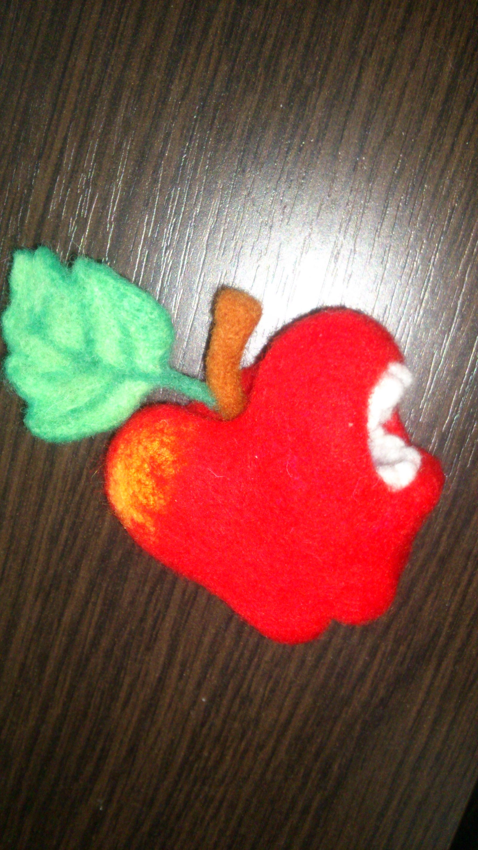 Apple - Original!!! - My, Handmade, Dry felting, Apple, Original, Apples, Paradise Lost, Free time, Needlework without process, Longpost