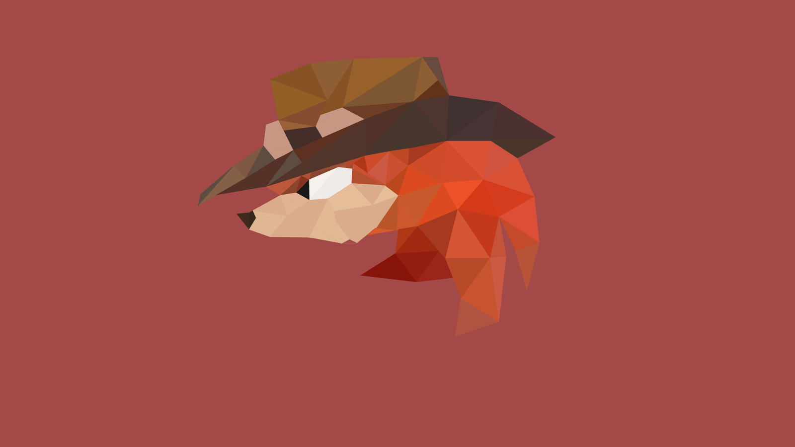 Knuckles - Low Poly - My, Knuckles, Low poly, Art, Sonic the hedgehog, Desktop wallpaper