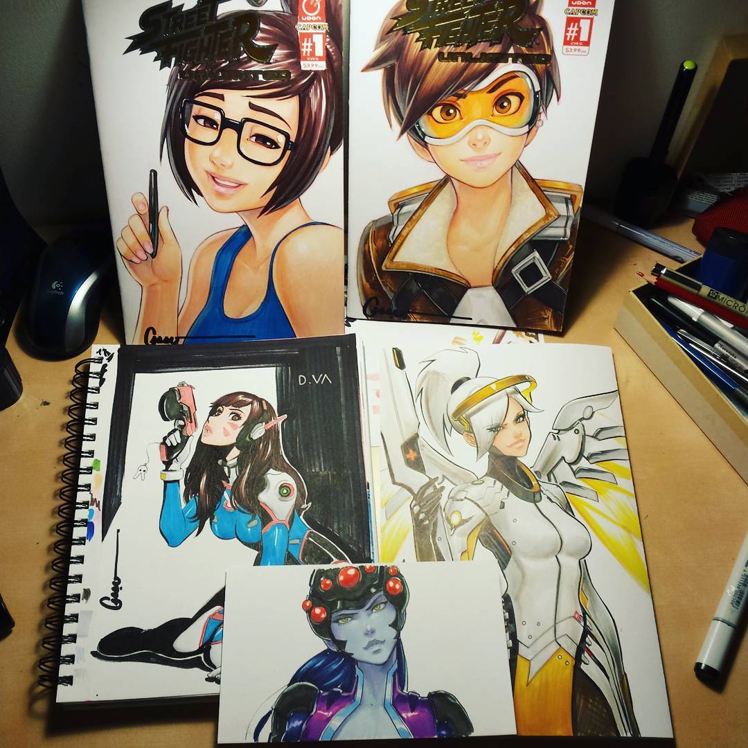 We continue to enjoy the work of Omar Dogan - Overwatch, Tracer, Mei, Sombra, Dva, Mercy, Widowmaker, Omar Dogan, Longpost