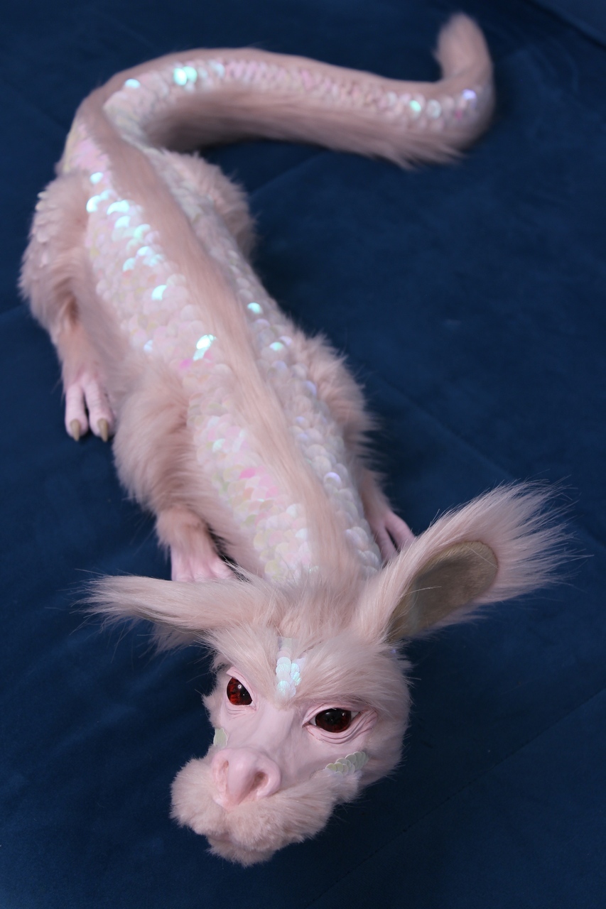 Pink Falkor - My, Falkor, Endless story, Polymer clay, Needlework without process, Friday tag is mine, Longpost