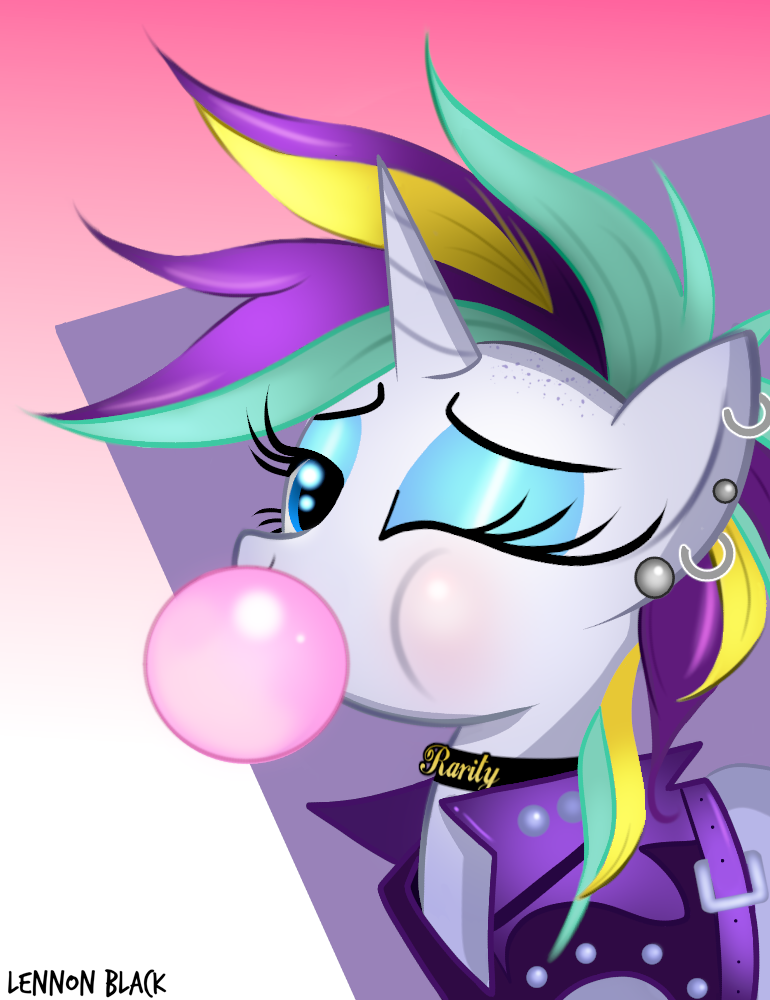 Punk marshmallow. - My little pony, PonyArt, Rarity, Raripunk, Lennonblack