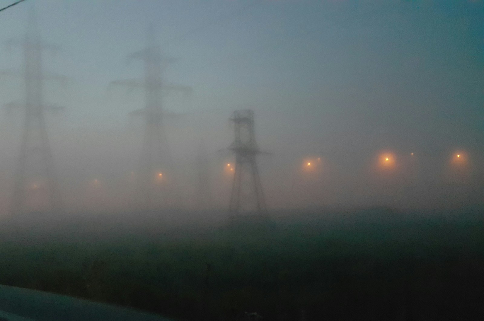 It's fog - Fog, Night, Power lines, Longpost