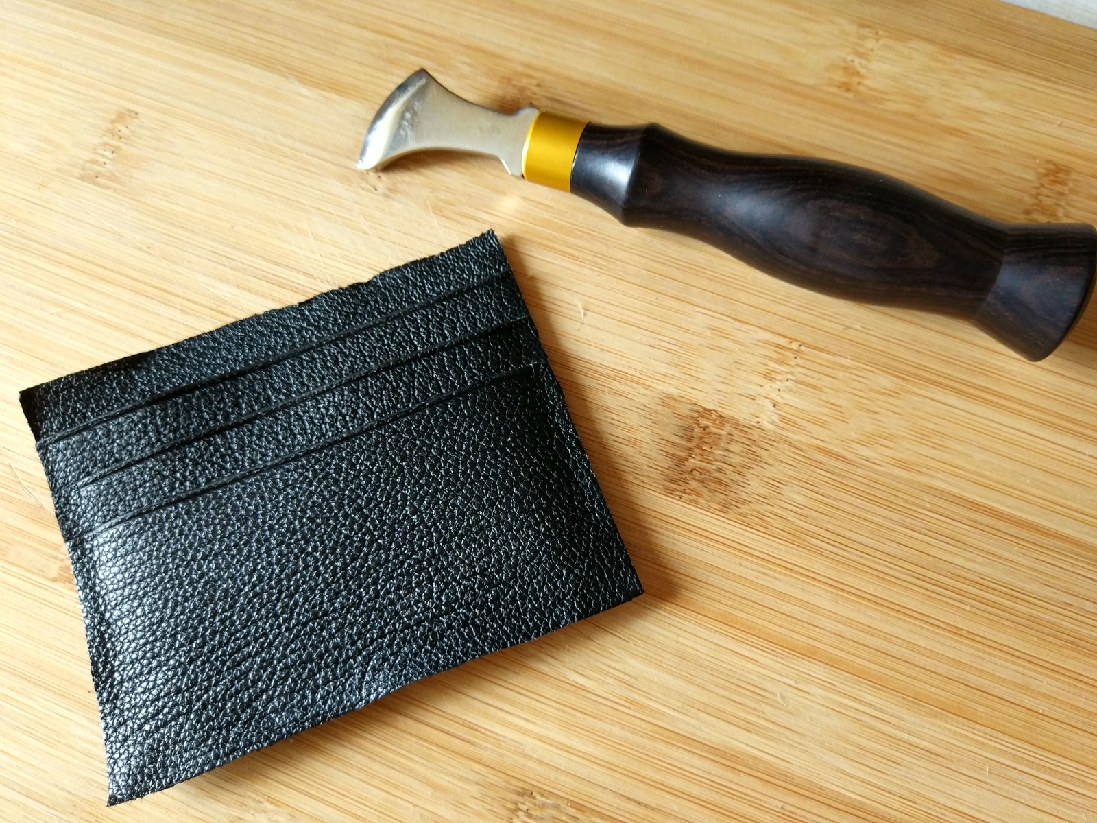 Classic wallet with coin compartment. - My, Leather, Leather products, With your own hands, Wallet, Handmade, Longpost, Handmade