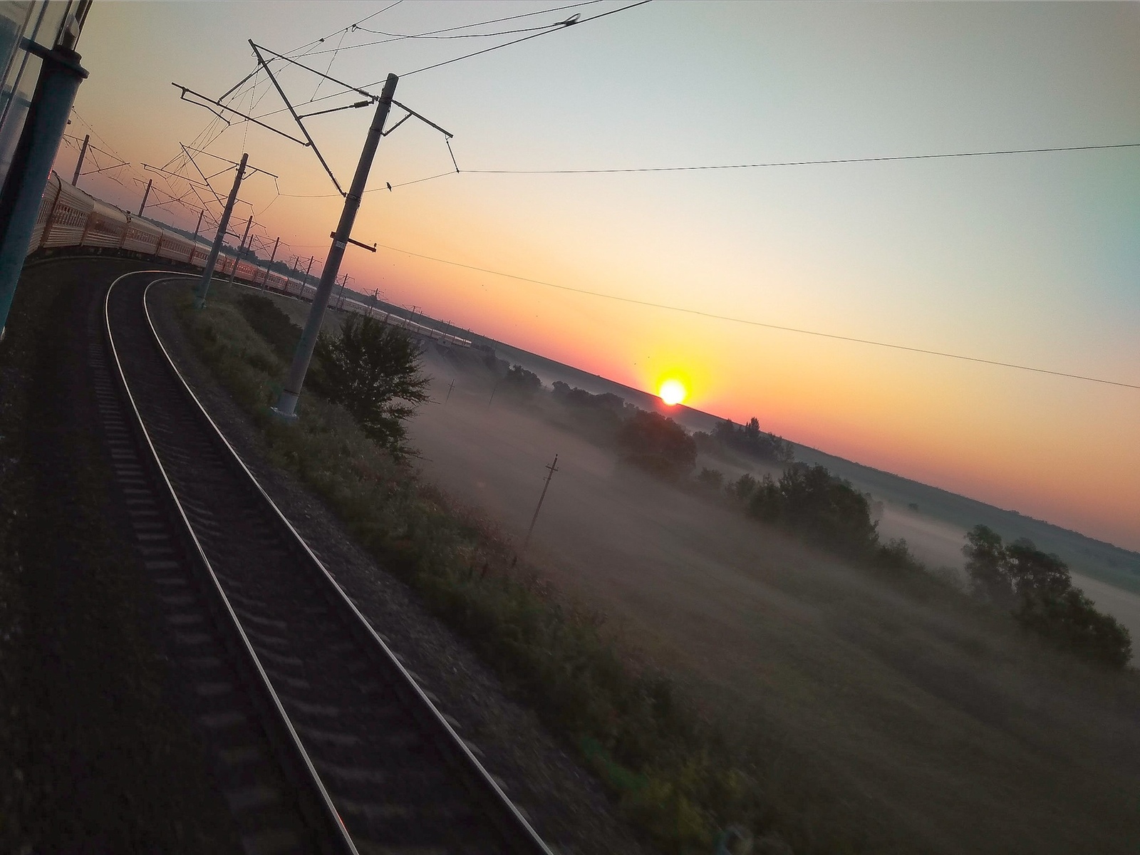 Sunrise moment. - My, Railway, Sunrise, Longpost