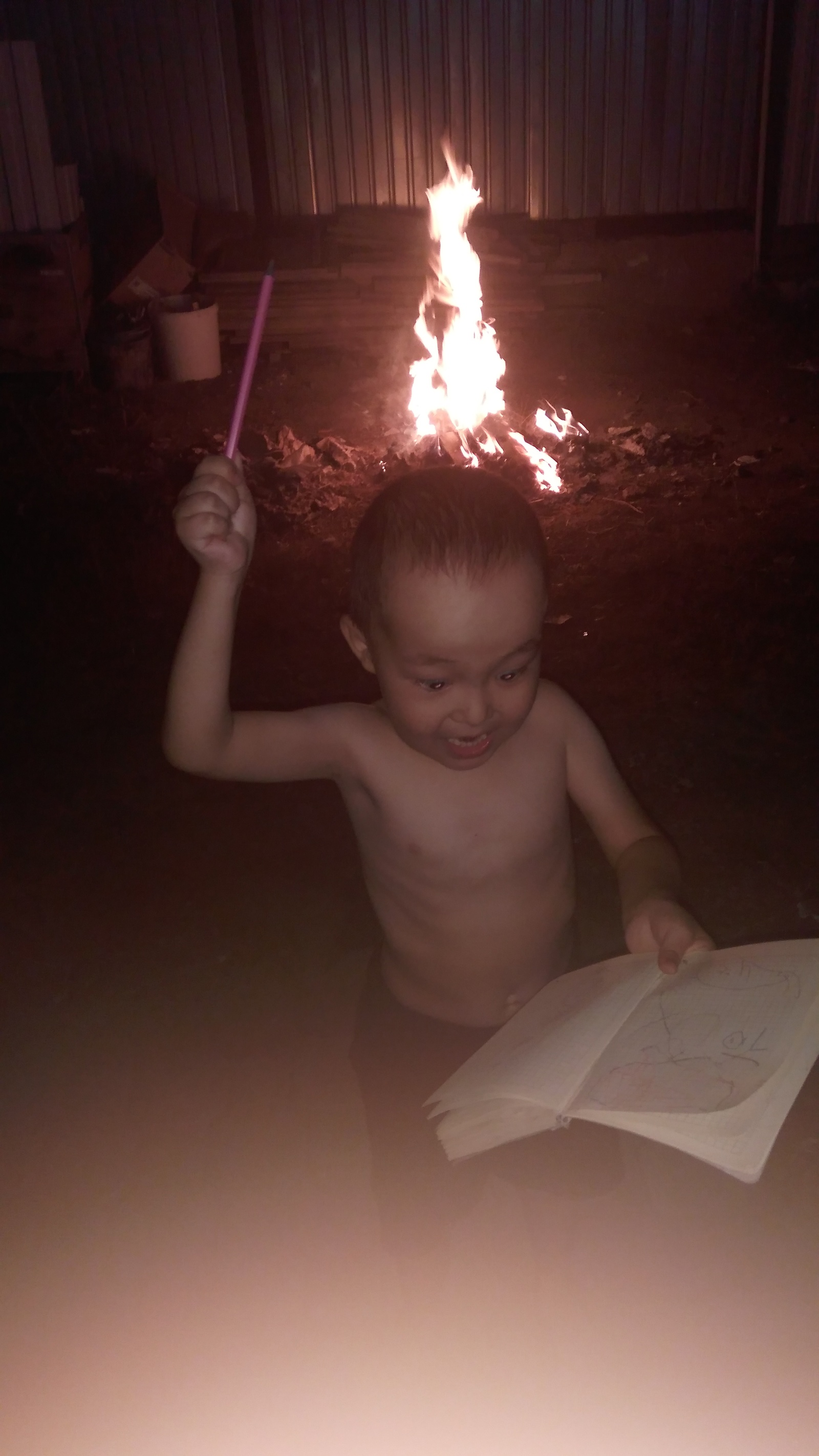 Get a brother they said... - My, Satanists, Fire, , The photo, Notebook, Pencil, Night, Paganism, Satanism