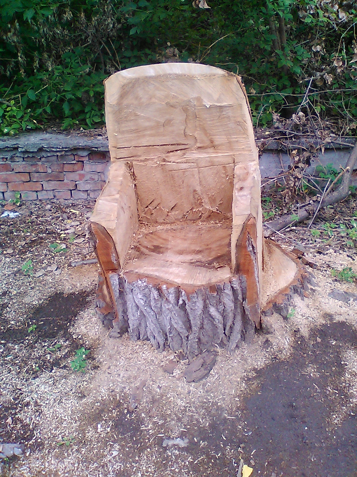 This is how a tree was cut down in my city. - My, Tree, Sawed off, Armchair