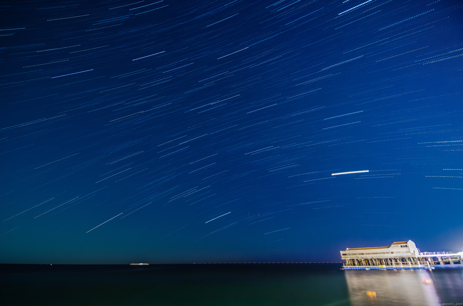 Spinning, spinning blue ball ... - My, Starry sky, Sea, Crimea, Alushta