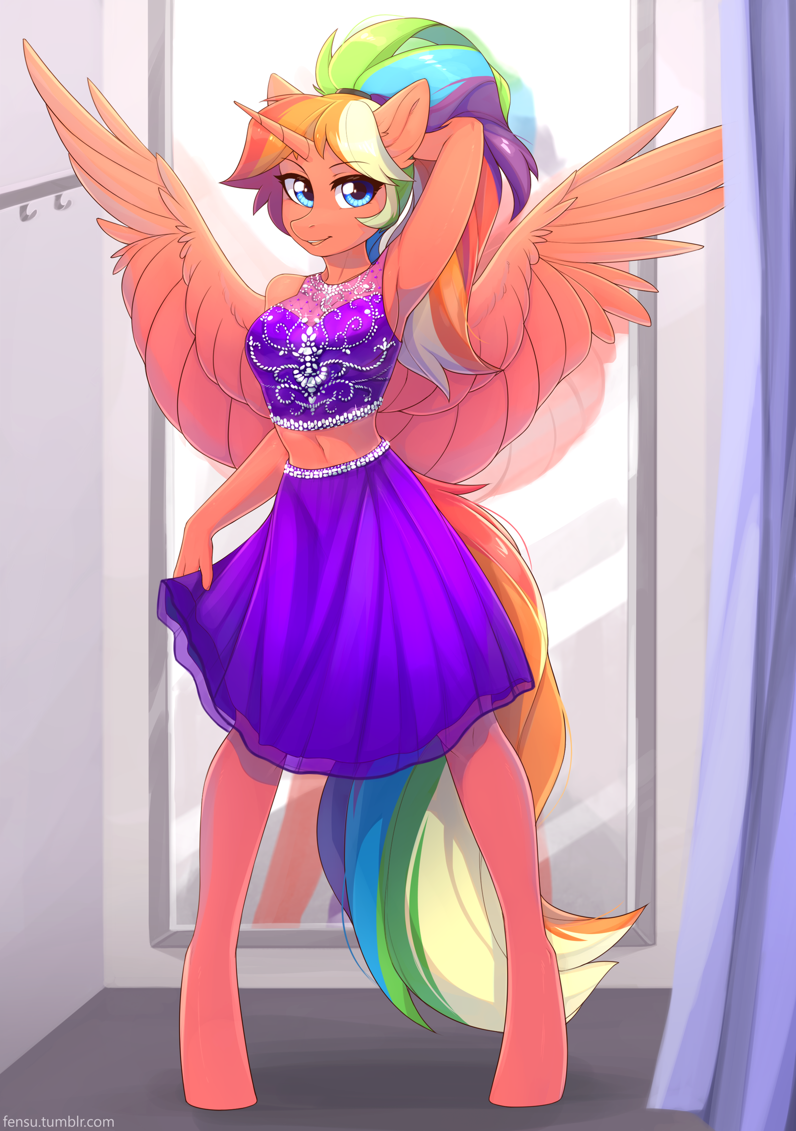 Dressing room - My little pony, PonyArt, Fensu-San, Original character, , Anthro