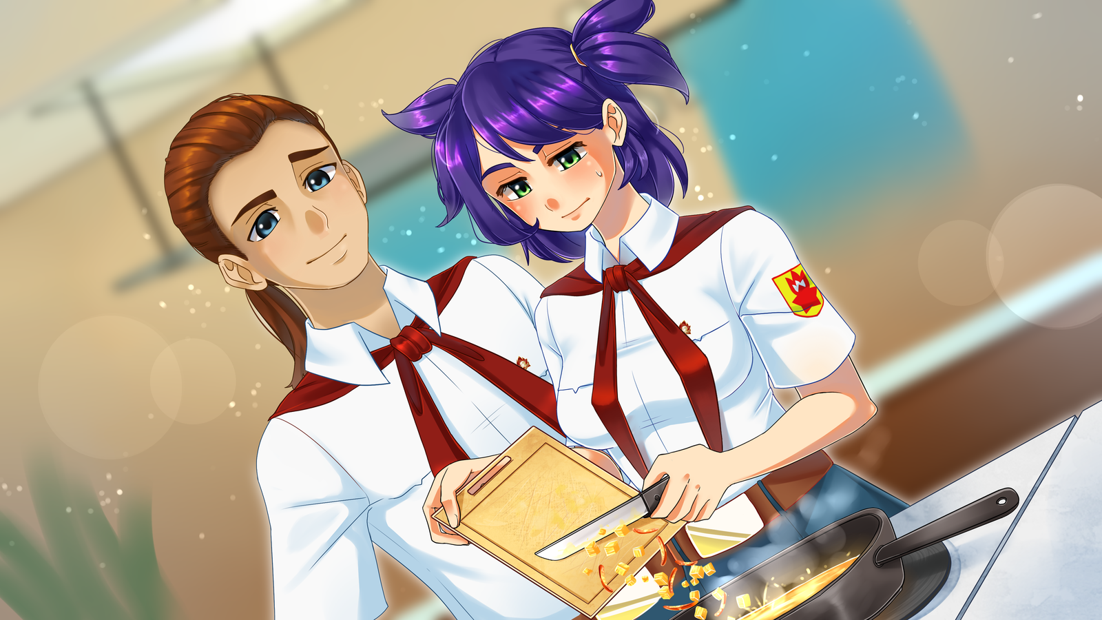 cooking - My, Visual novel, Endless summer, Lena, Art