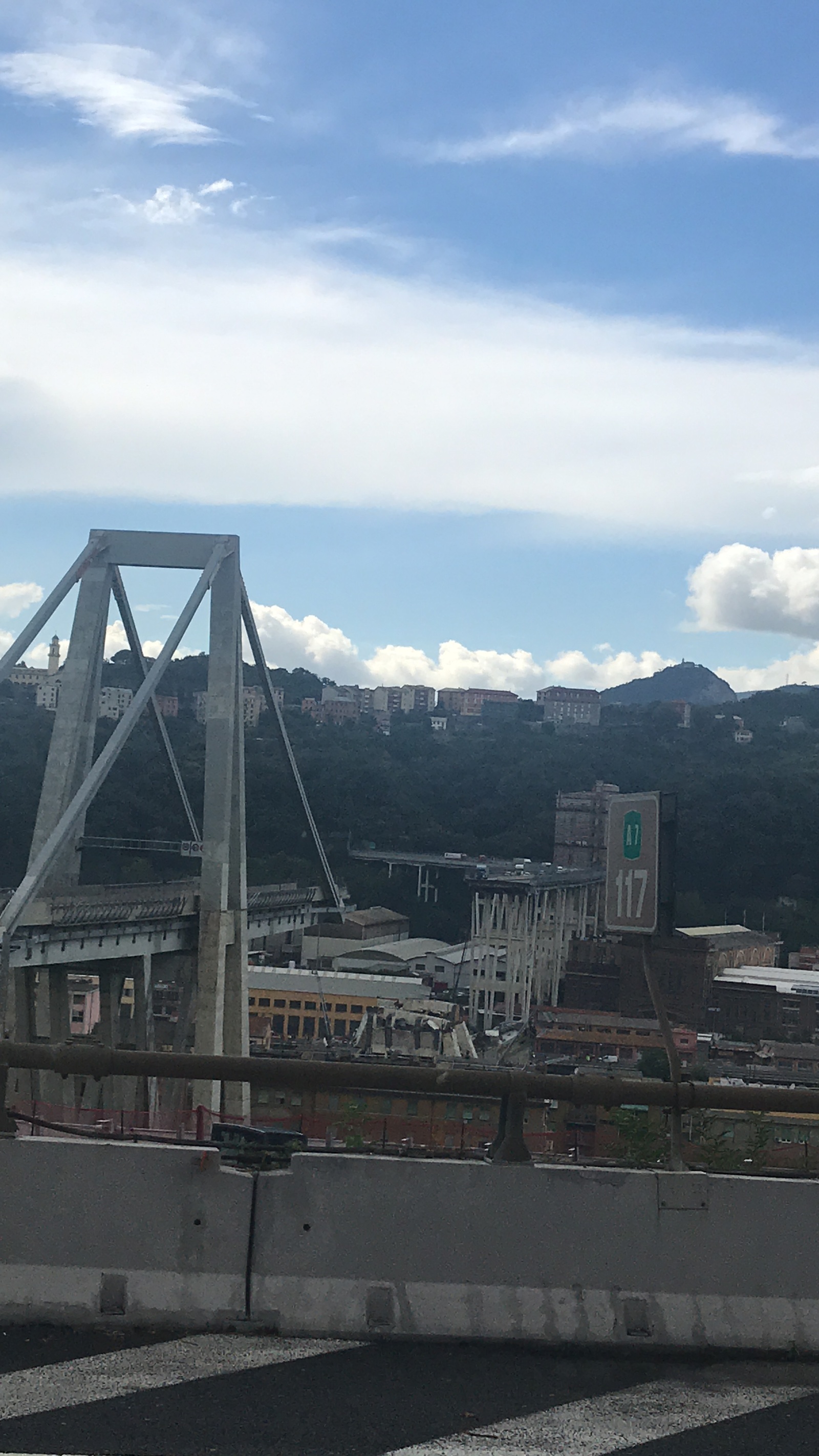 Fallen bridge in Genoa. Italy. - Italy, Bridge, Catastrophe, Longpost, Genoa