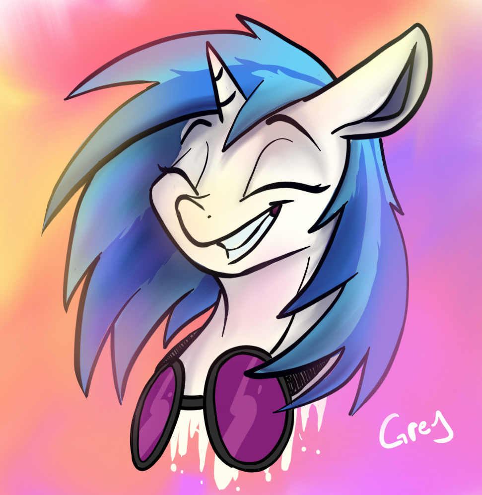 Vinyl - My little pony, PonyArt, Vinyl scratch, Greyscaleart