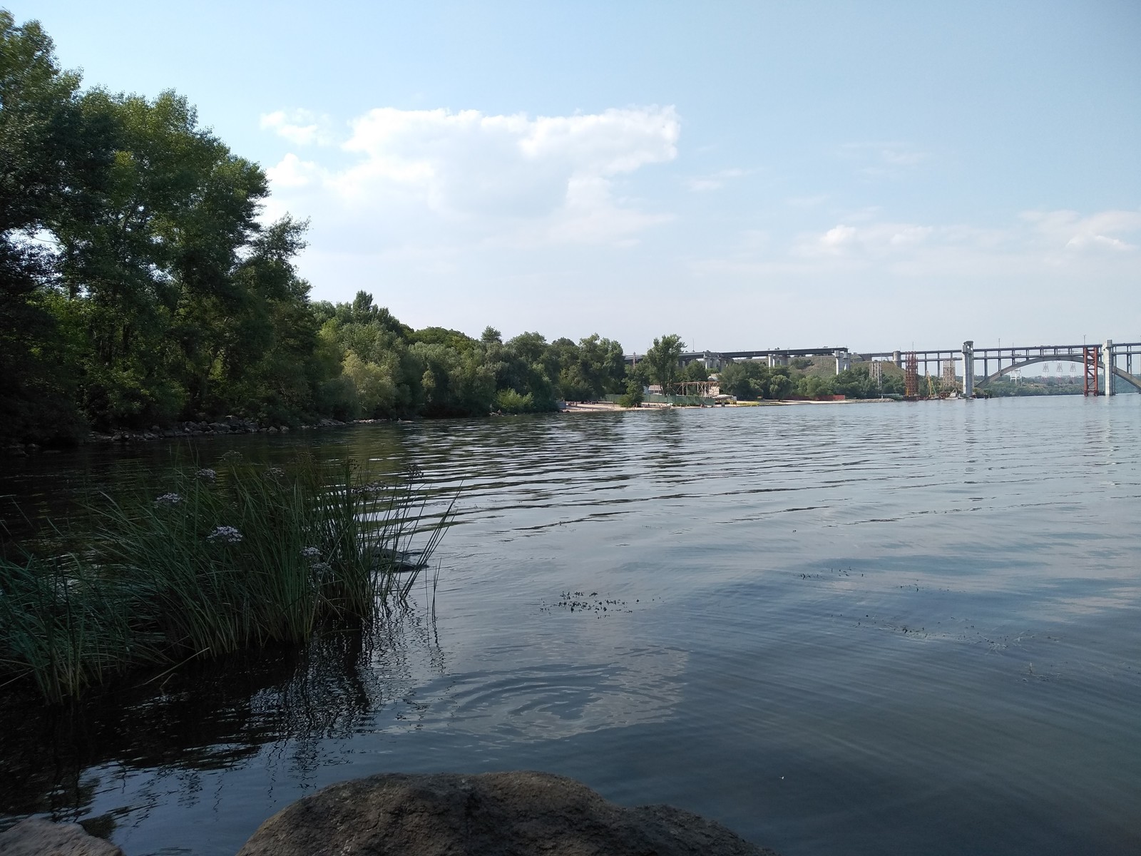 Just a photo from the shore of Khortitsa island, part 2 - My, , River, Dnieper, Zaporizhzhia, Bridge, Longpost, The photo, Khortytsia