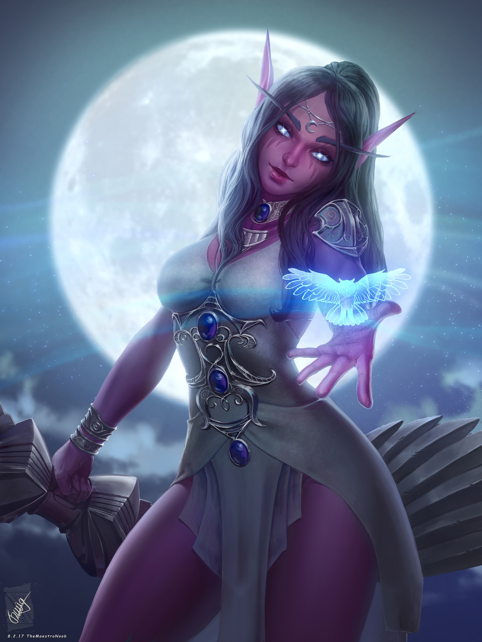 Tyrande Whisperwind Art - Арт, Themaestronoob, WOW, World of Warcraft, Warcraft, Тиранда Шелест Ветра, HOTS