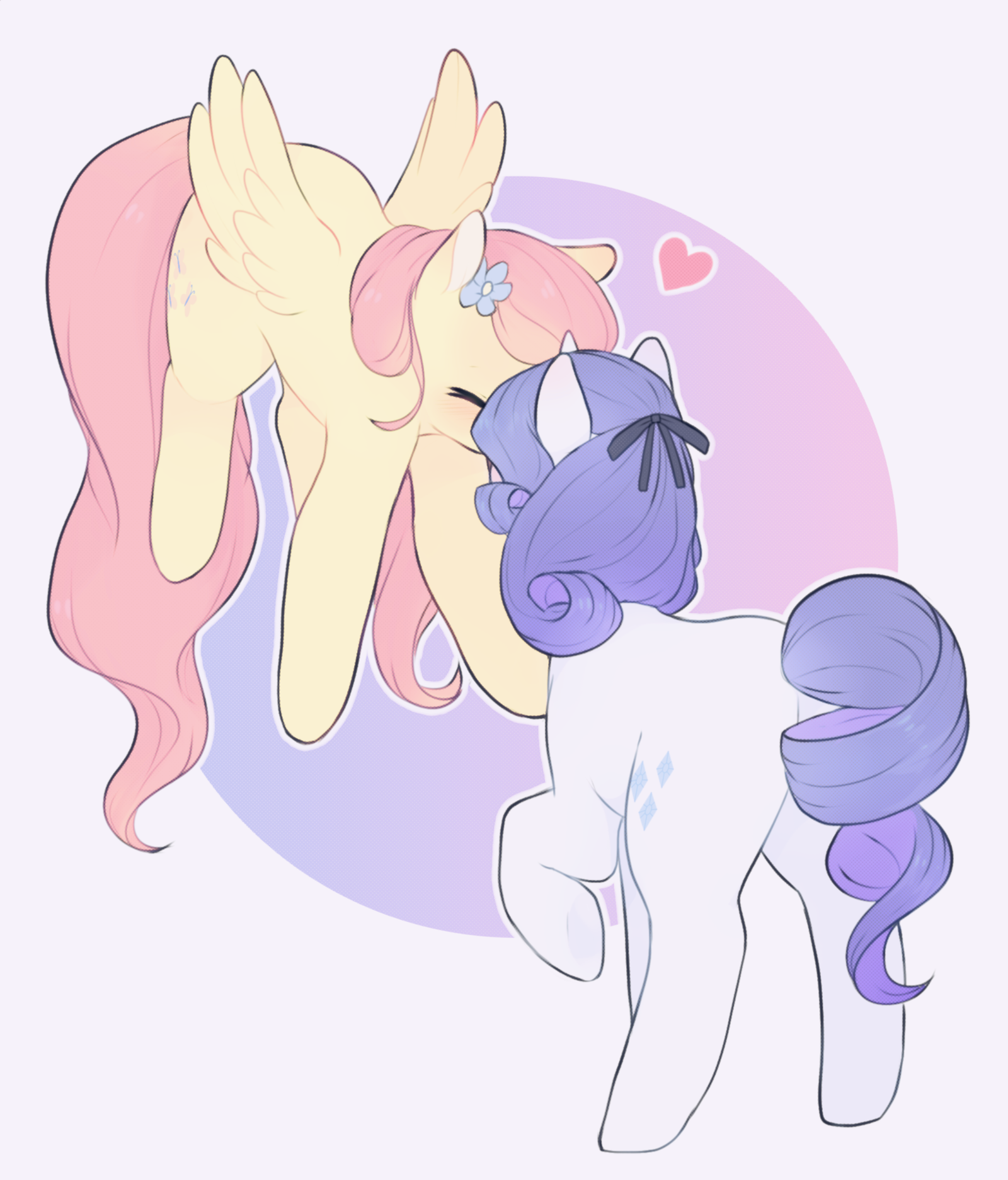 Поцелуй - My Little Pony, PonyArt, Rarity, Fluttershy, Шиппинг, MLP Lesbian, Lumioces