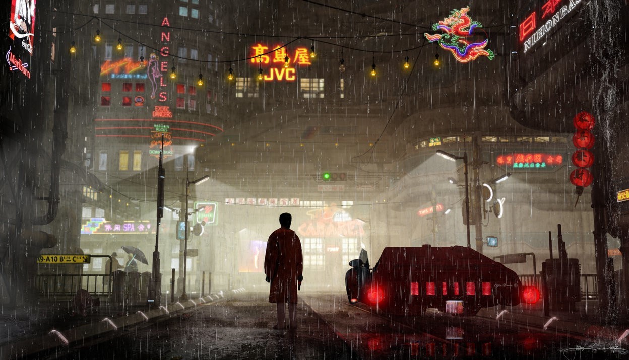 Lots of cyberpunk and neo-noir - Art, Neonoir, Назад в будущее, Cyberpunk, A selection, Longpost, Back to the future (film)