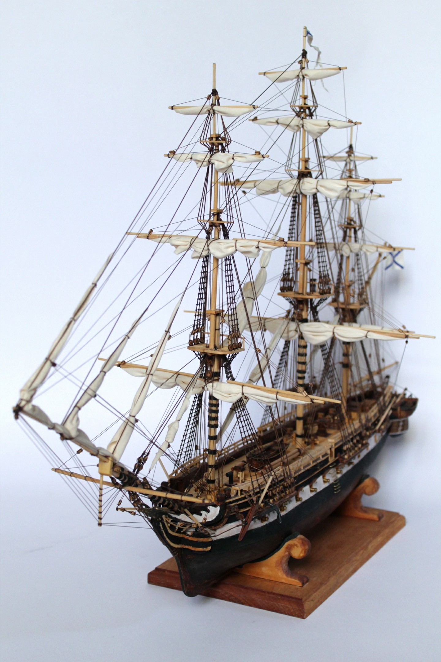 Model of the sloop Vostok - My, Ship modeling, Ship modeling, Models, Modeling, Stand modeling, Ship, Longpost