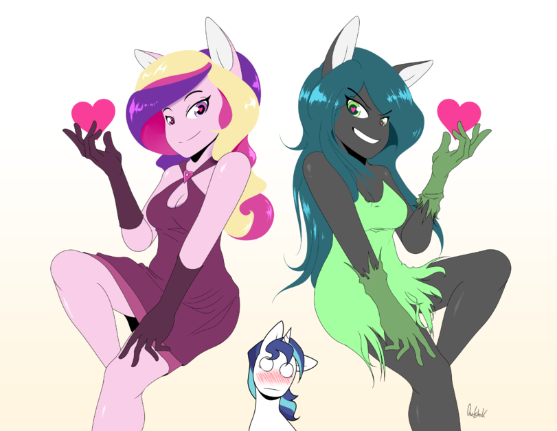 Who owns your heart? - My little pony, Shining armor, Princess cadance, Queen chrysalis