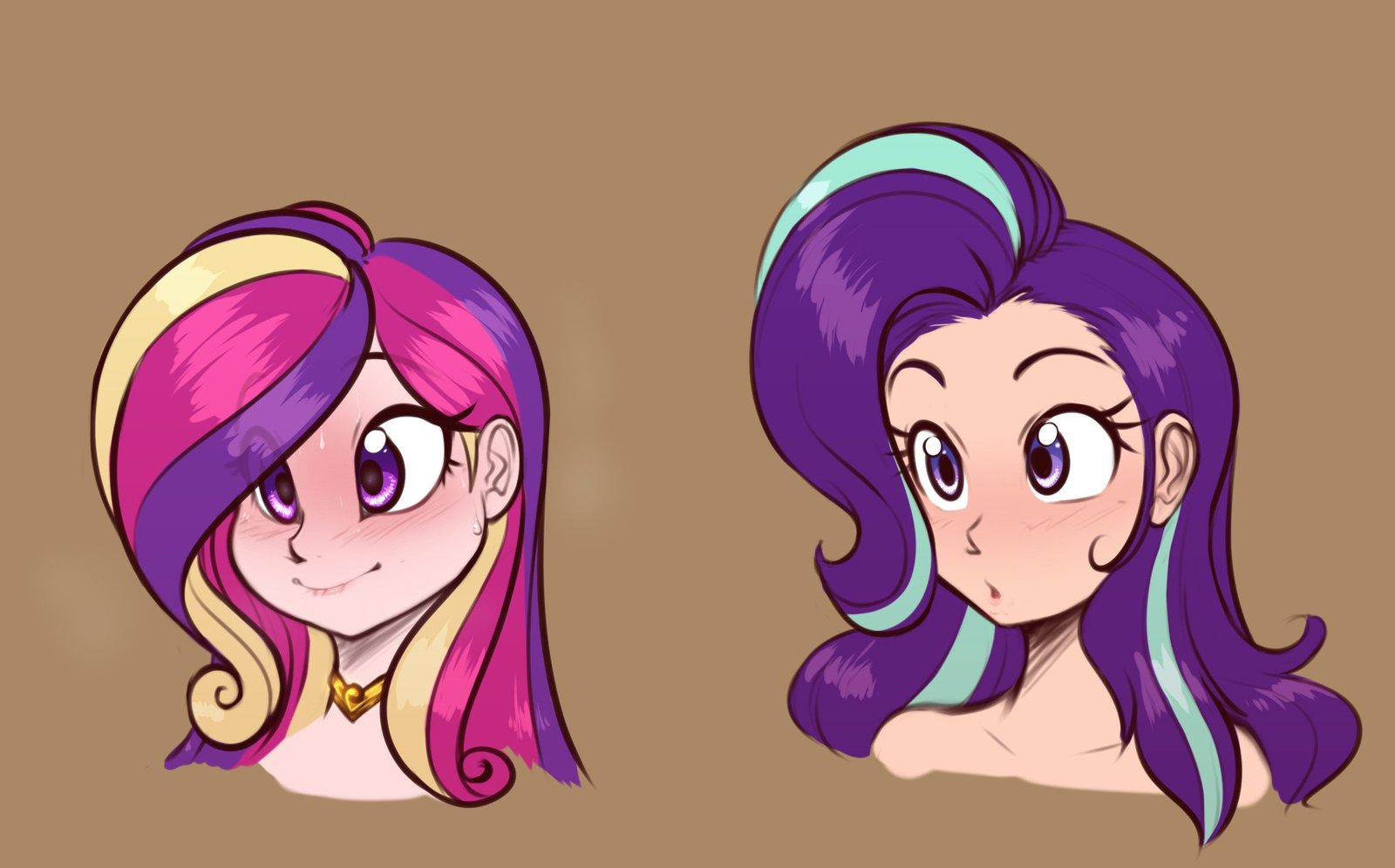 Portraits-portraits. - My little pony, PonyArt, Starlight Glimmer, Mane 6, Sunset shimmer, Princess celestia, Princess luna, Humanization, , Scorpdk