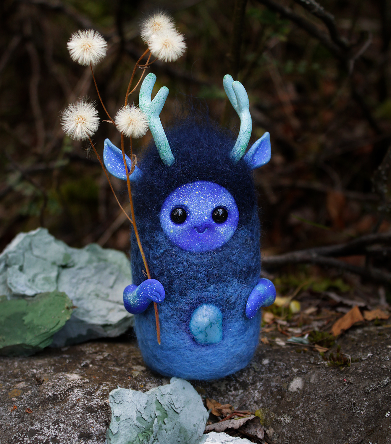 nature keepers - My, Needlework without process, Dry felting, Polymer clay, Minerals, Longpost