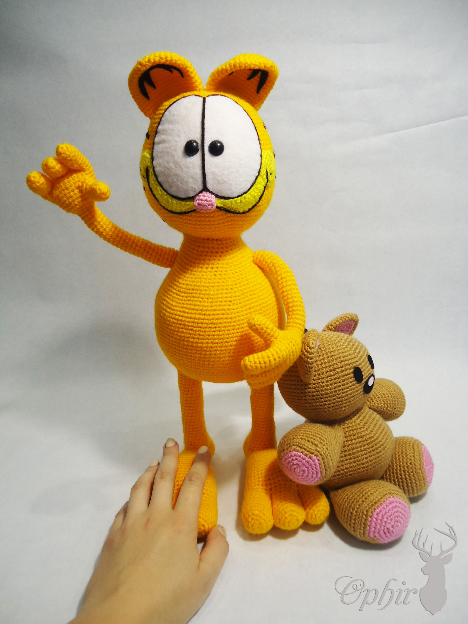 Garfield and Pookie - My, Handmade, Handmade, Garfield, Author's toy, Soft toy, Longpost, The photo