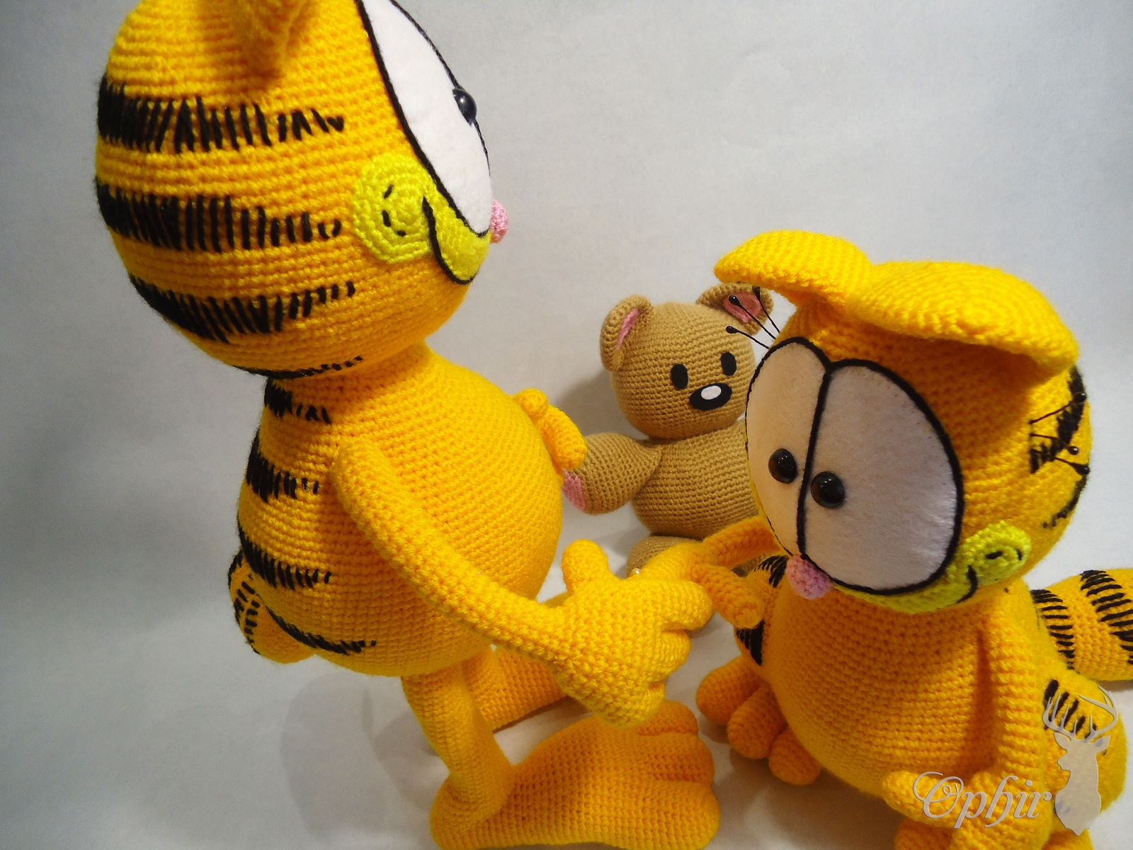 Garfield and Pookie - My, Handmade, Handmade, Garfield, Author's toy, Soft toy, Longpost, The photo