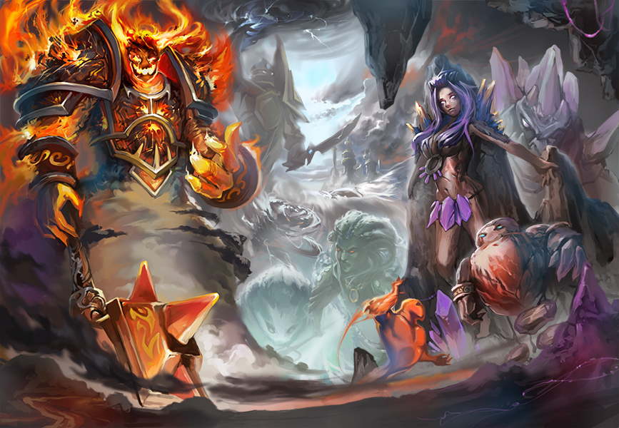 Elemental Lords. - WOW, World of Warcraft, Warcraft, Blizzard, Game Art, Арт, Творчество