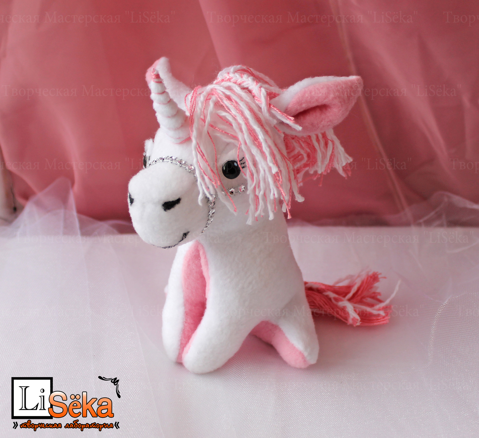 Pink unicorn. Soft toy. - My, Soft toy, Unicorn, , Author's toy, Handmade, Longpost