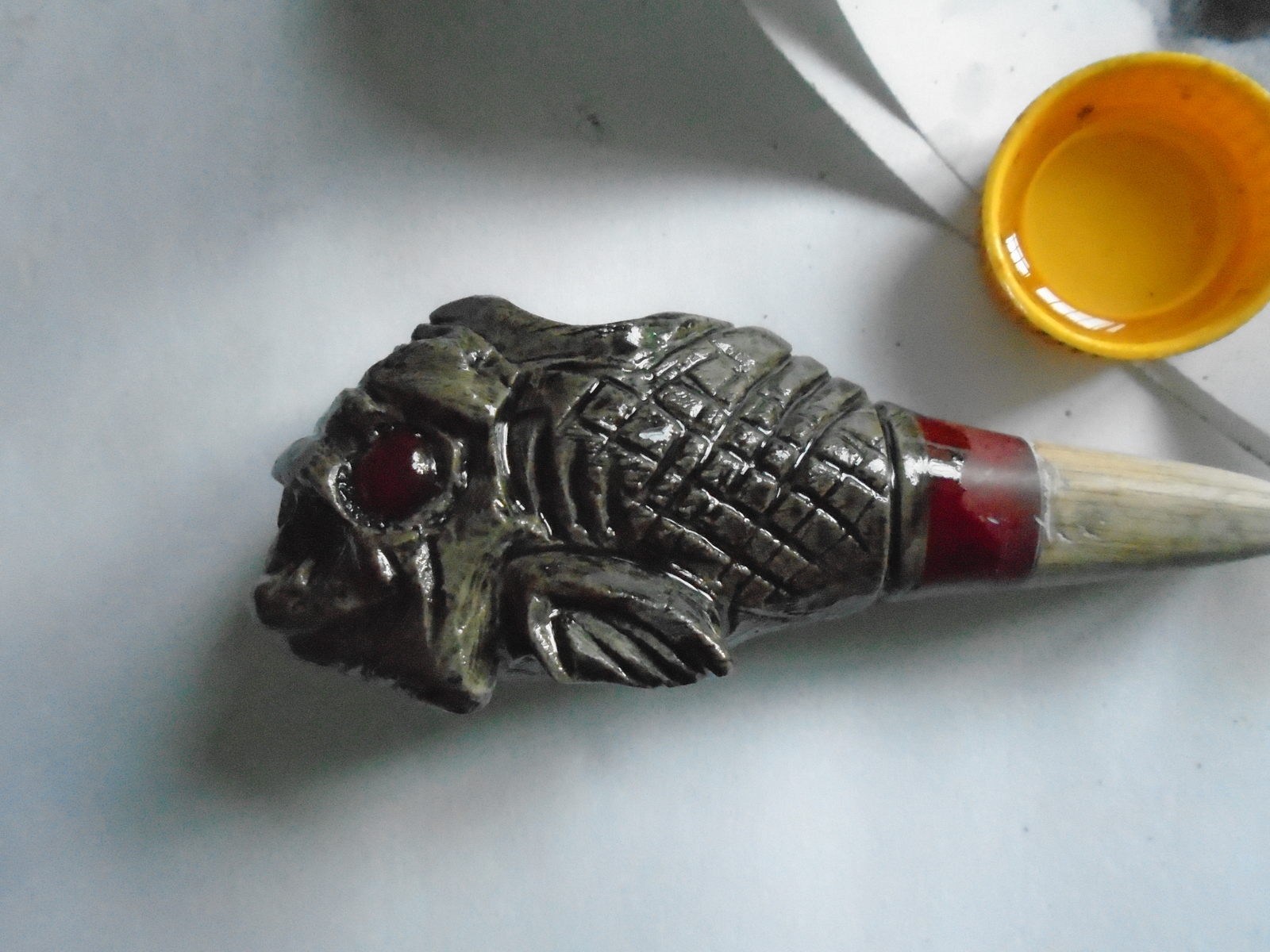 Stone pipe. Part 2 - My, Smoking pipe, A rock, Piranha, Needlework with process, Longpost