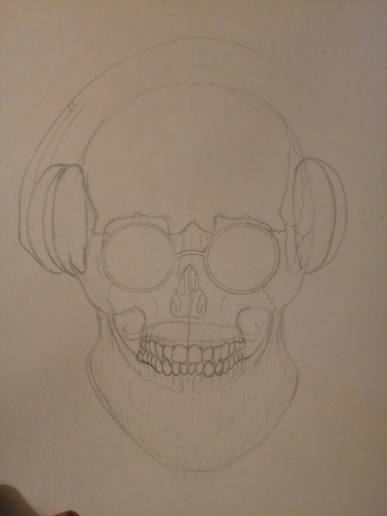 Monobrow Skull - My, Pointillism, Scull, Drawing, Longpost