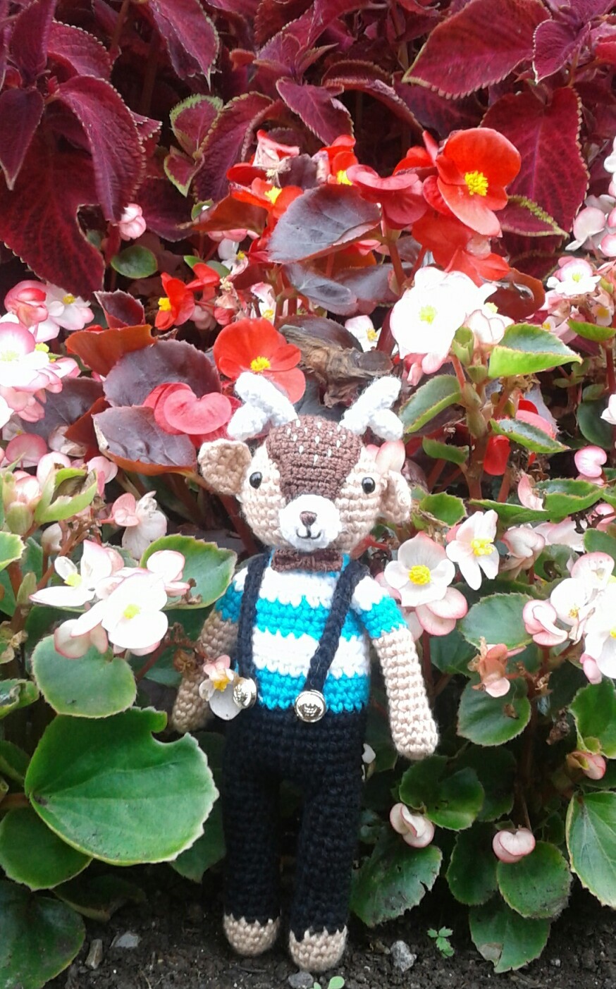 The deer who loved flowers - My, Amigurumi, Crochet, Deer, , Hobby, Longpost, Deer