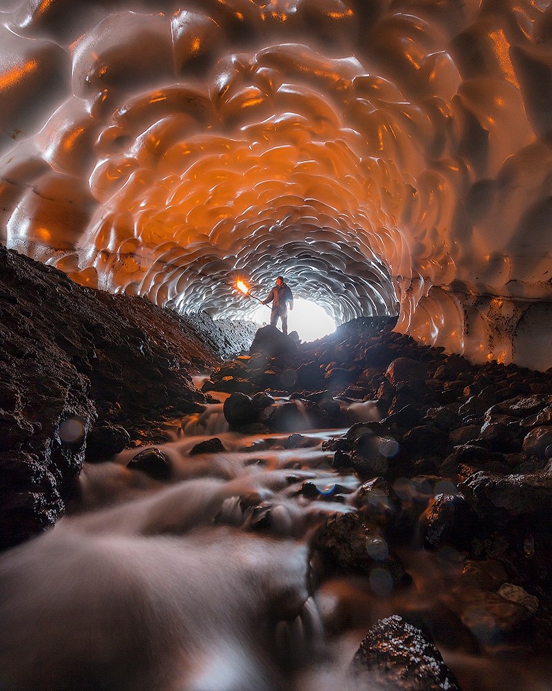 Pioneer - My, Kamchatka, Travels, Nature, Fire, Caves, Mutnovsky Volcano