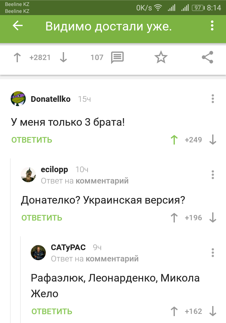 Ukrainian version of ninja turtles - Screenshot, Teenage Mutant Ninja Turtles, Comments on Peekaboo