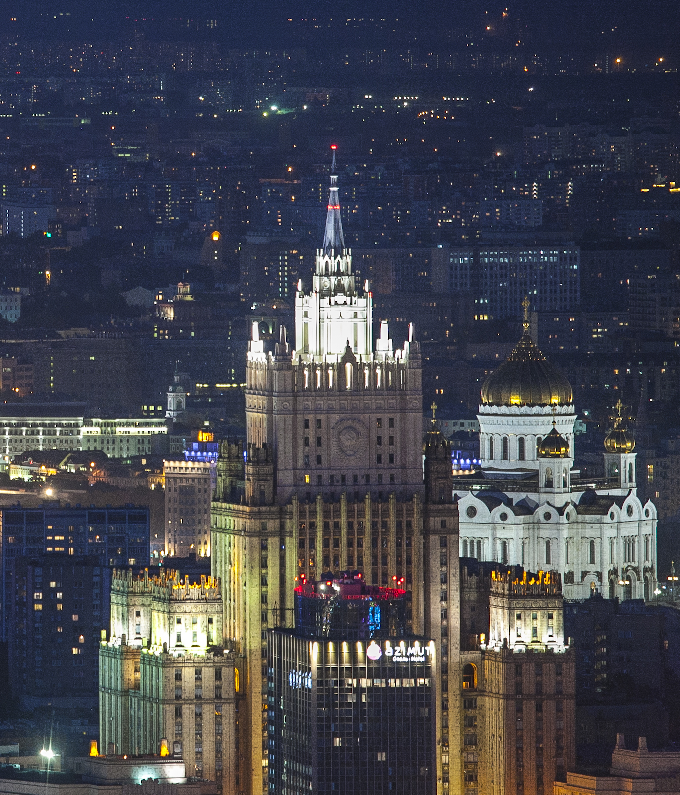 Moscow from the Empire tower before and after sunset - My, Moscow, The photo, Longpost