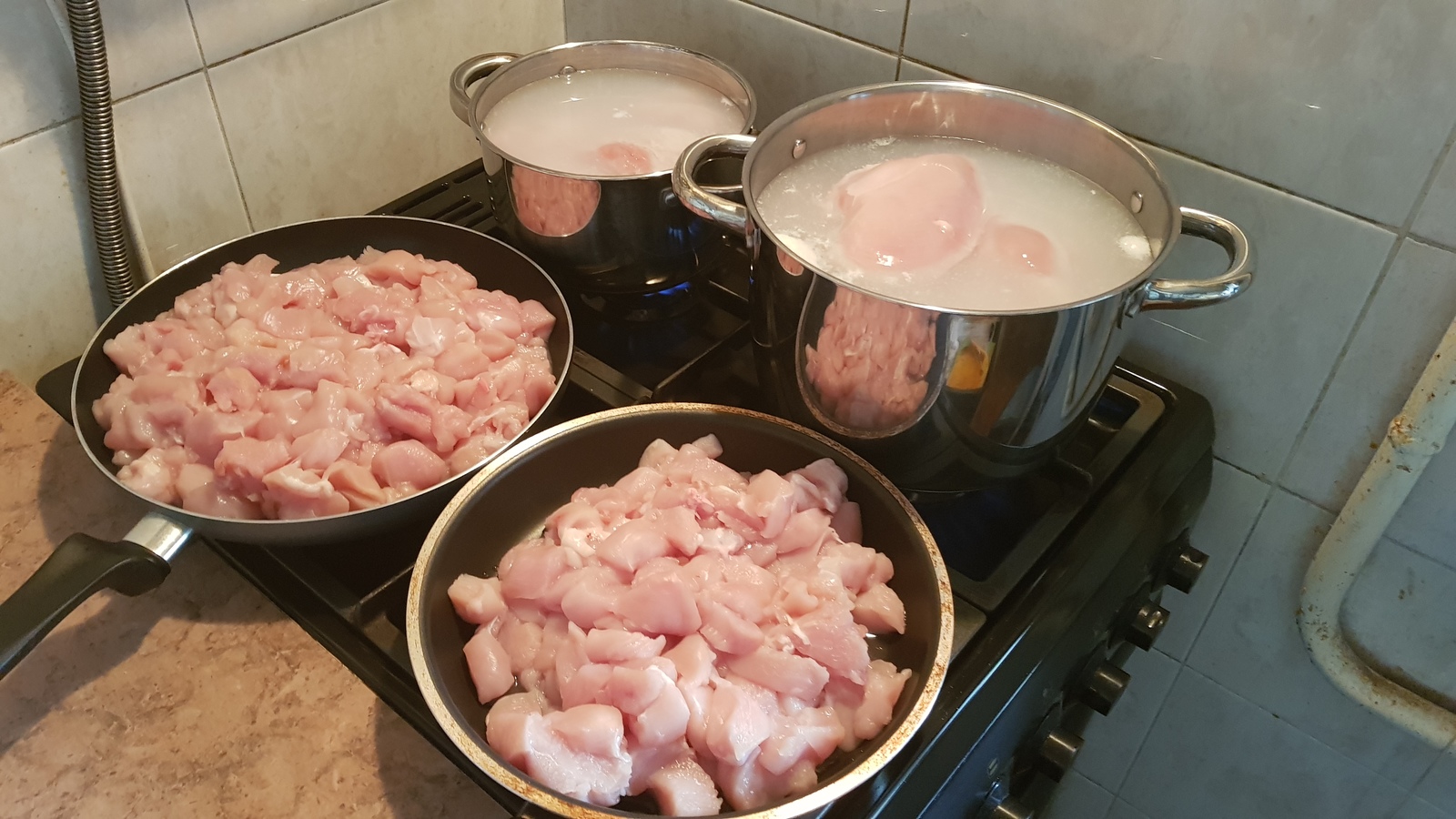 Preparing food for the month ahead - My, Cooking, Men's cooking, Blanks, Meat, Hen, Recipe, GIF, Longpost, Food