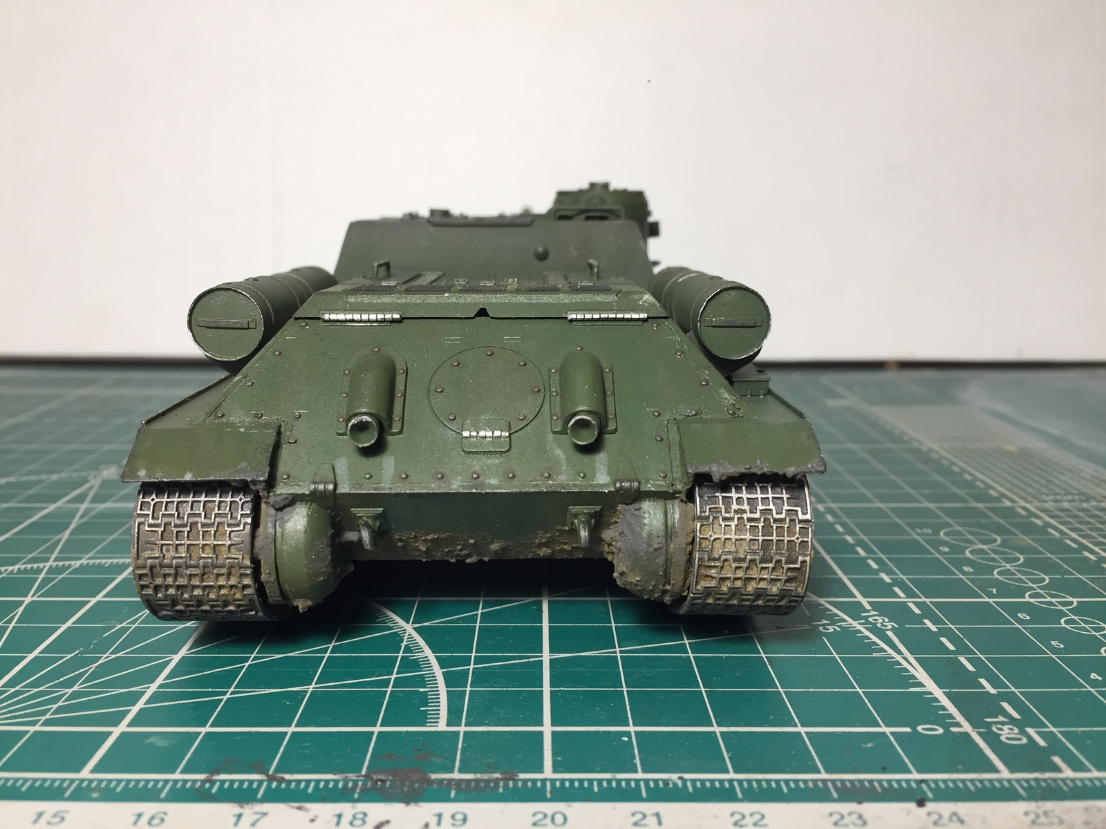 SU-100 from Zvezda in 1:35 scale - My, Su-100, Stand modeling, Modeling, 1:35, Painting, the USSR, Longpost