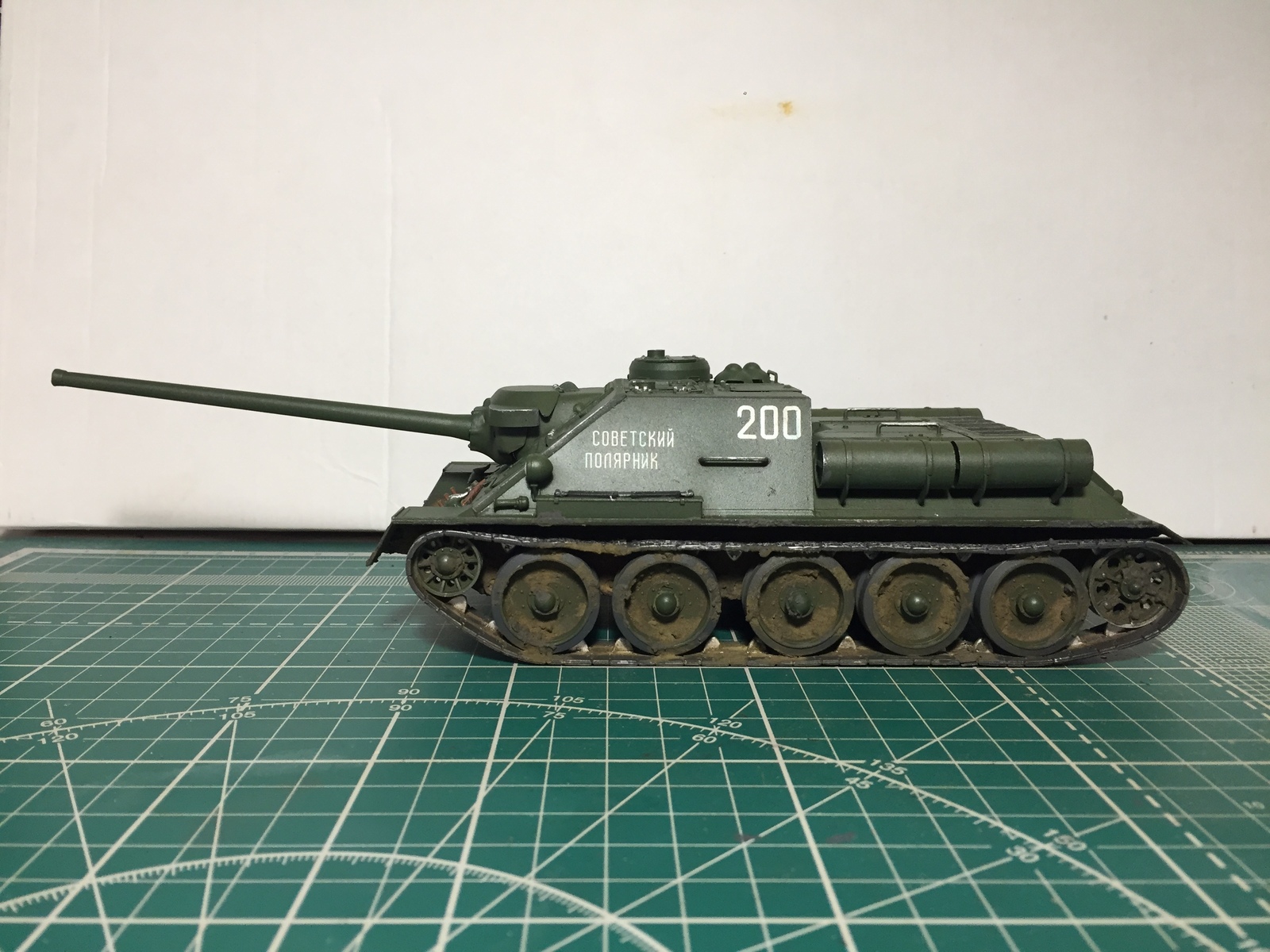 SU-100 from Zvezda in 1:35 scale - My, Su-100, Stand modeling, Modeling, 1:35, Painting, the USSR, Longpost