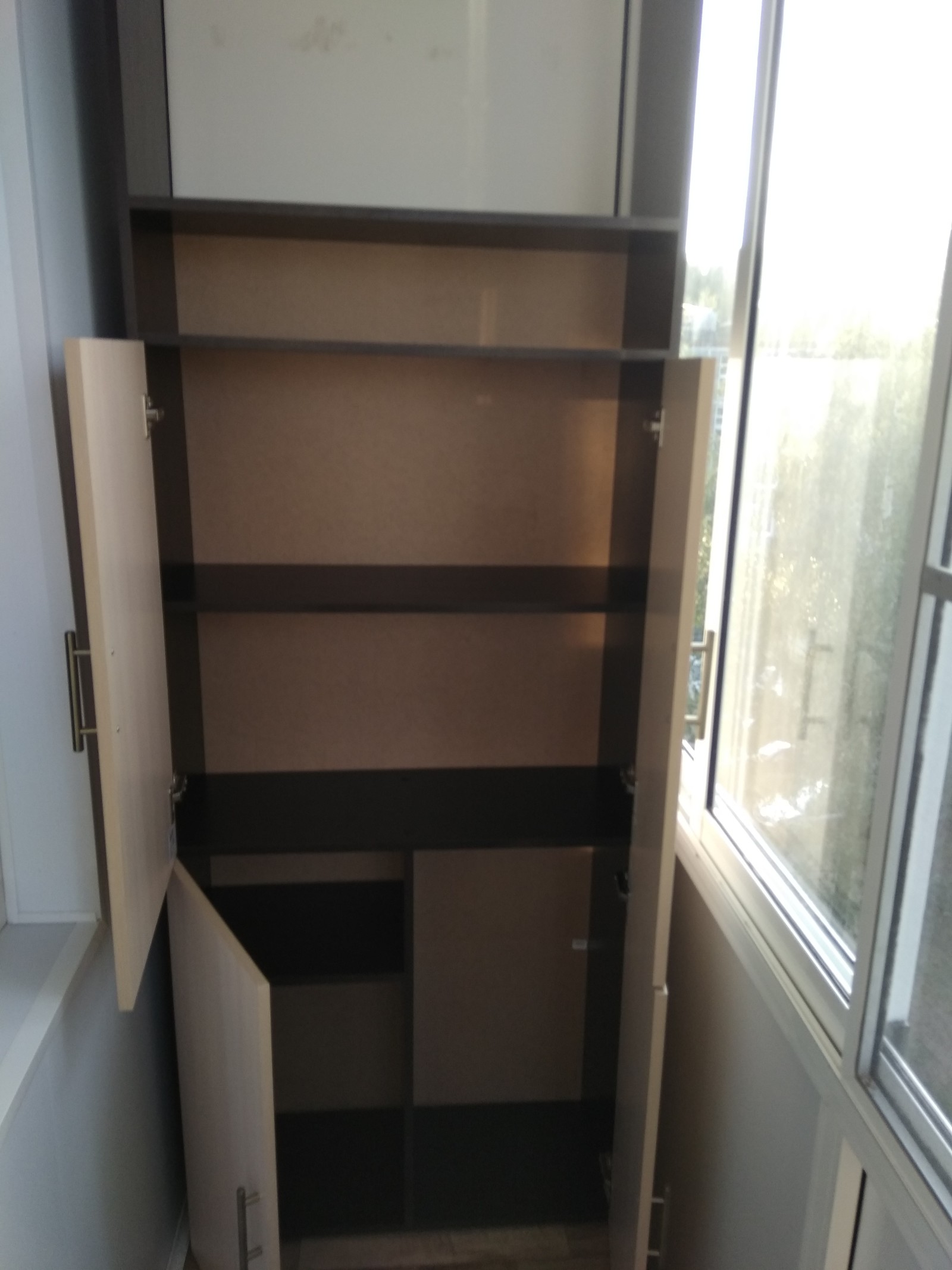 Wardrobe on the balcony. - My, Closet, Balcony, Without saw, Longpost