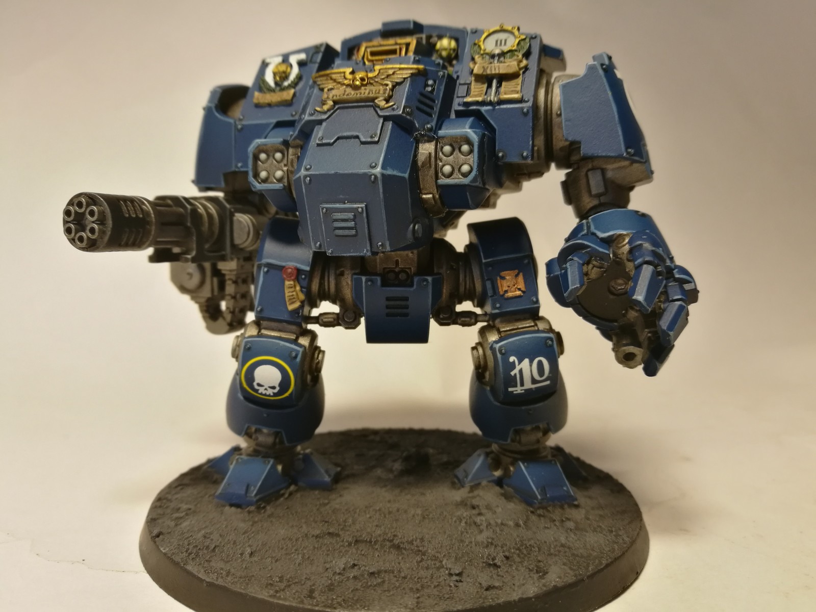 Redemptor dreadnought of Ultramarines - My, Warhammer 40k, Wh miniatures, Ultramarines, Imperium, Hobby, Miniature, Longpost