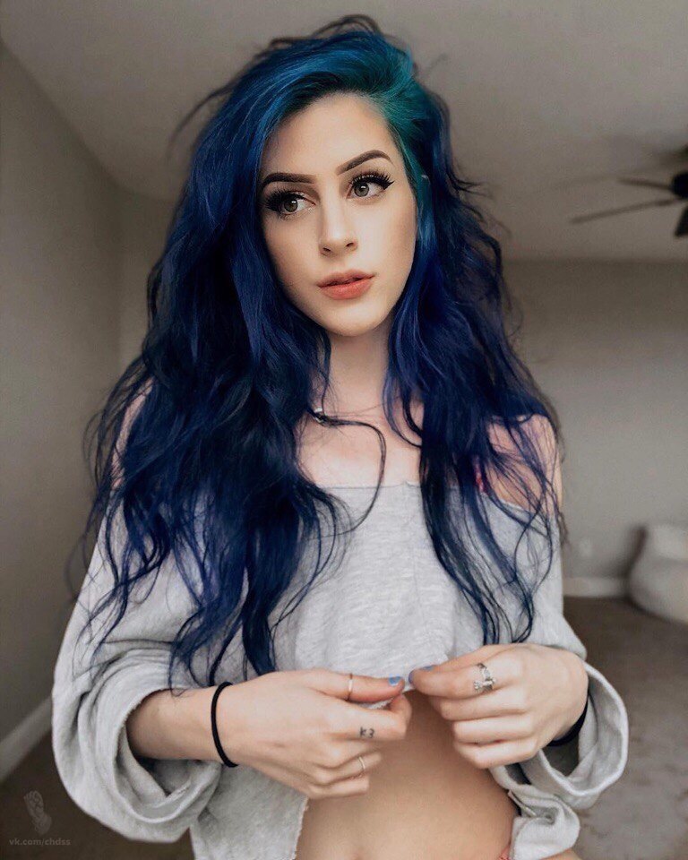 Blue-haired nyasha - NSFW, Blue hair, Underwear, Calvin Klein, Longpost