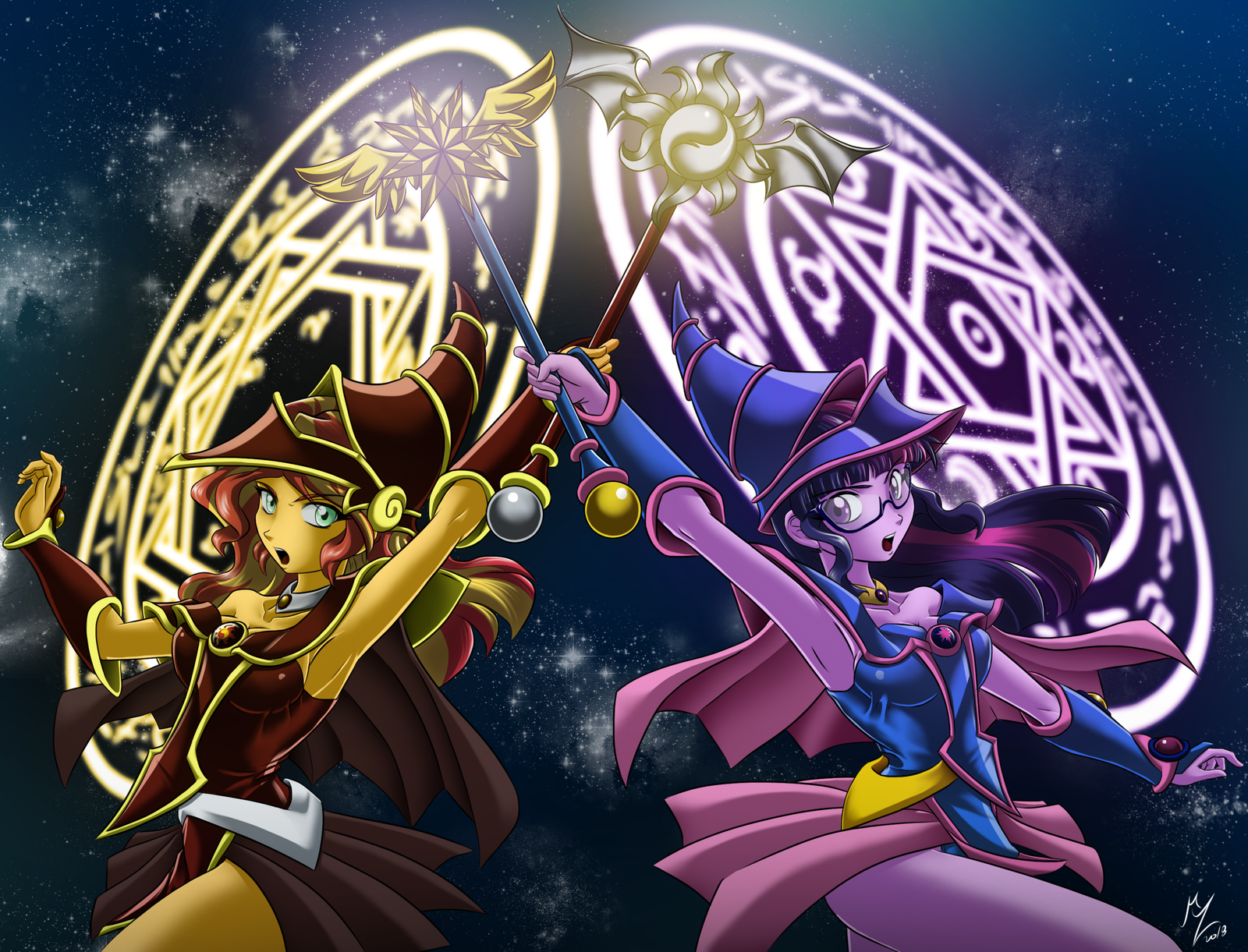 Dark magician girl - My Little Pony, Equestria Girls, Twilight sparkle, Sunset Shimmer, Mauroz